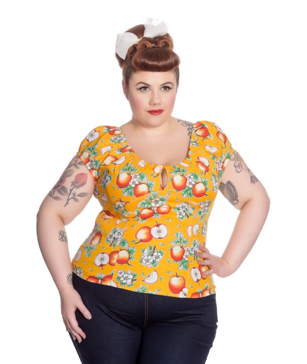 Top Grande Taille Hell Bunny Somerset Jaune