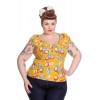 Top Grande Taille Hell Bunny Somerset Jaune