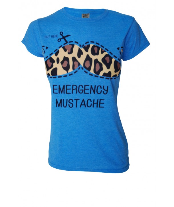 Tee Shirt Darkside Moustache Bleu