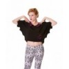 Top Banned Clothing Noir Violet Bats Top Noir/Violet