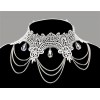 Collier Queen Of Darkness Gothique White Lace Necklace With Chains