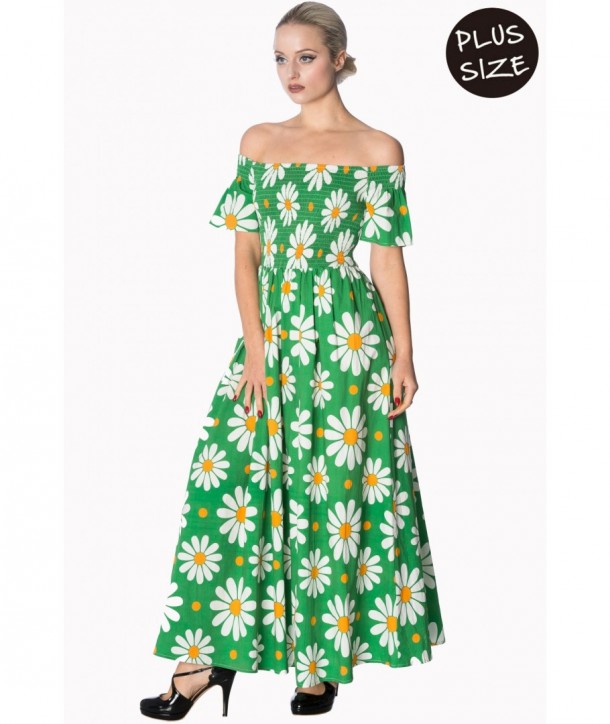 Robe Banned Clothing Crazy Daisy Smock Green