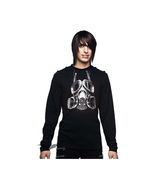 Sweat Shirt Queen Of Darkness Gothique Black Shirt With Gas Mask Print