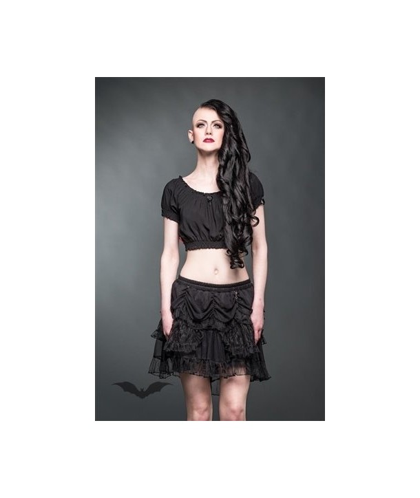 Jupe Queen Of Darkness Gothique Layered Miniskirt With Lace