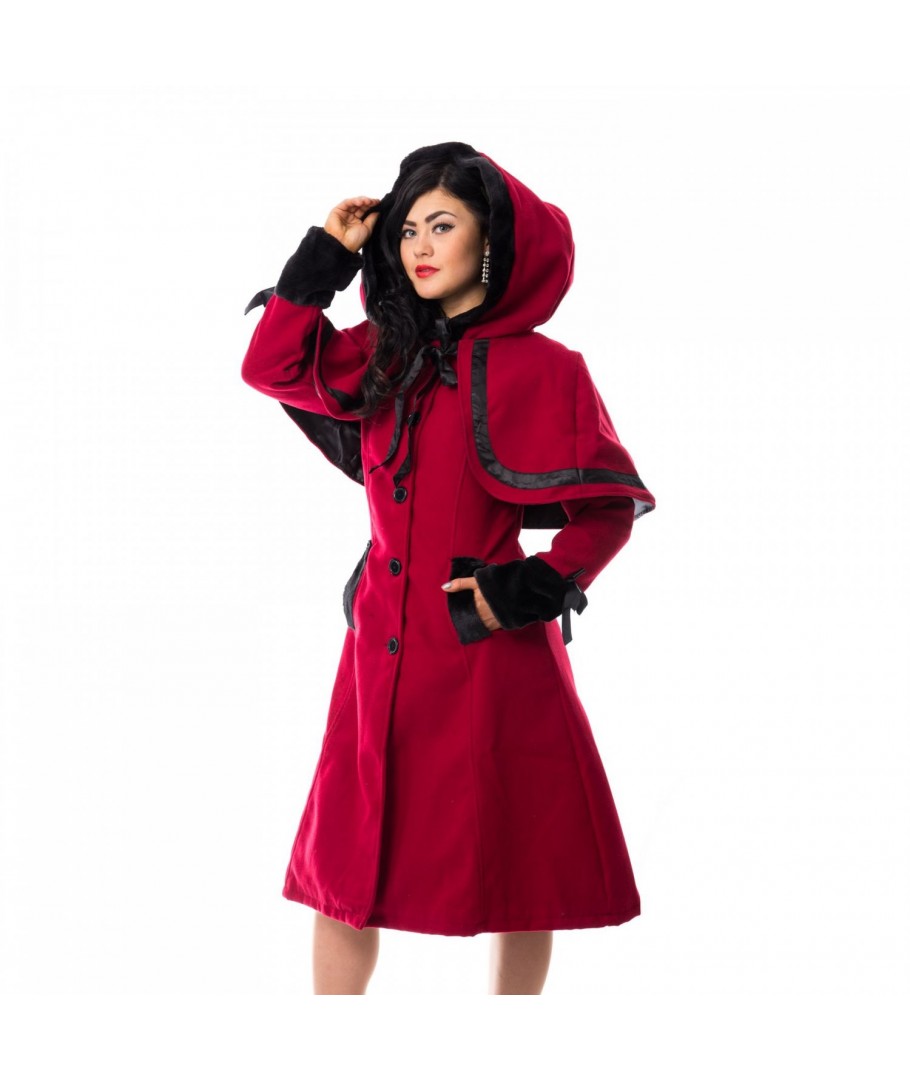 manteau gothique rouge femme